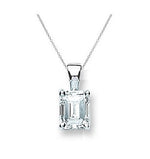 9K Gold Claw Set Lab Grown Emerald Cut Diamond Pendant & Neck Chain - 0.50 Carat F/VS2 - Pobjoy Diamonds