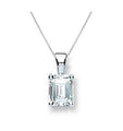 18K Gold Claw Set Emerald Cut Diamond Pendant & Neck Chain - 0.50 Carat G-H/Si - Pobjoy Diamonds