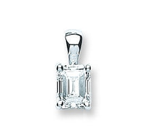 Load image into Gallery viewer, 18K Gold Claw Set Emerald Cut Diamond Pendant &amp; Neck Chain - 0.50 Carat G-H/Si - Pobjoy Diamonds