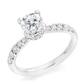 Hidden Diamond Halo & Shoulders Engagement Ring