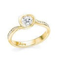 Bezel Set Diamond Shoulder Engagement Ring 0.80 Carat F/VS1