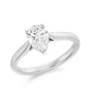 1.25 Carat Pear Cut Lab Grown Diamond Ring E/VS1 - Pobjoy Diamonds