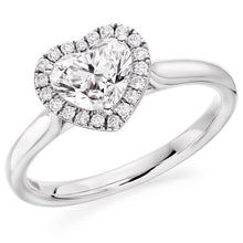 Load image into Gallery viewer, Heart Shape Diamond Halo Ring 1.40 Carat Total - F/Si1