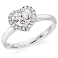 Heart Shape Diamond Halo Ring 1.40 Carat Total - F/Si1