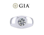 Platinum Two Carat Solitaire Lab Diamond Mens Ring - E/VS1 - Pobjoy Diamonds