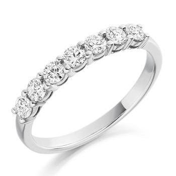 Claw Set Vintage Style Diamond Half Eternity Ring 0.50 Carat - Pobjoy Diamonds