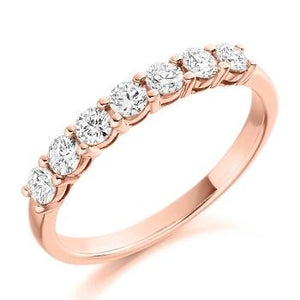 Claw Set Vintage Style Diamond Half Eternity Ring 0.50 Carat - Pobjoy Diamonds