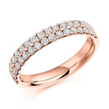 Claw Set Double Row Diamond Half Eternity 0.75 Carat - Pobjoy Diamonds