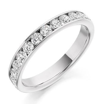 Channel Set Diamond Half Eternity 0.75 Carat - Pobjoy Diamonds