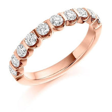 Load image into Gallery viewer, Bar Set Diamond Half Eternity Ring 0.75 Carat - Pobjoy Diamonds