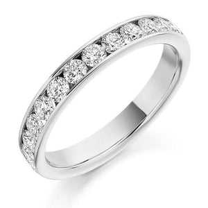 Channel Set Diamond Half Eternity 0.75 Carat - Pobjoy Diamonds
