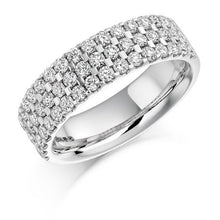 Load image into Gallery viewer, Claw Set Three Row Diamond Half Eternity 1.05 Carat - Pobjoy Diamonds