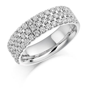 Claw Set Three Row Diamond Half Eternity 1.05 Carat - Pobjoy Diamonds