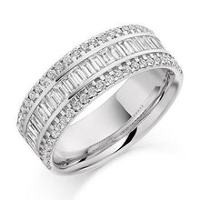 Load image into Gallery viewer, Channel Set Baguette &amp; Round Cut Diamond Half Eternity 1.25 Carat - Pobjoy Diamonds