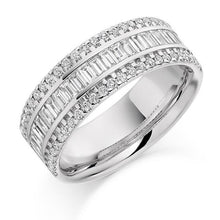 Load image into Gallery viewer, Channel Set Baguette &amp; Round Cut Diamond Half Eternity 1.25 Carat - Pobjoy Diamonds