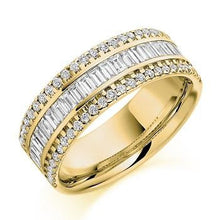Load image into Gallery viewer, Channel Set Baguette &amp; Round Cut Diamond Half Eternity 1.25 Carat - Pobjoy Diamonds