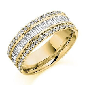 Channel Set Baguette & Round Cut Diamond Half Eternity 1.25 Carat - Pobjoy Diamonds