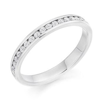 Channel Set Diamond Half Eternity Ring 0.33 Carat - Pobjoy Diamonds