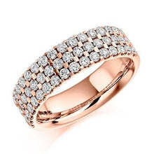 Load image into Gallery viewer, Claw Set Three Row Diamond Half Eternity 1.05 Carat - Pobjoy Diamonds