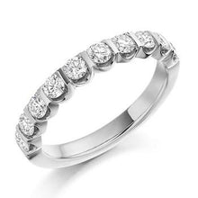 Load image into Gallery viewer, Bar Set Diamond Half Eternity Ring 0.75 Carat - Pobjoy Diamonds