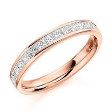Load image into Gallery viewer, Channel Set Princess Cut Diamond Half Eternity 0.75 Carat - Pobjoy Diamonds