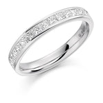 Channel Set Princess Cut Diamond Half Eternity 0.75 Carat - Pobjoy Diamonds