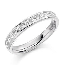 Load image into Gallery viewer, Channel Set Princess Cut Diamond Half Eternity 0.75 Carat - Pobjoy Diamonds