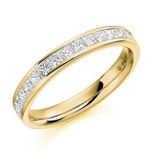 Load image into Gallery viewer, Channel Set Princess Cut Diamond Half Eternity 0.75 Carat - Pobjoy Diamonds