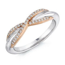 Load image into Gallery viewer, Claw Set Two Tone Shaped Diamond Half Eternity 0.15 Carat - Pobjoy Diamonds