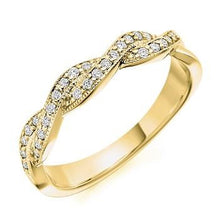 Load image into Gallery viewer, Grain Set Milgrain Edged Shaped Diamond Half Eternity 0.22 Carat - Pobjoy Diamonds