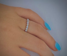 Load image into Gallery viewer, 18K White Gold  Full Eternity 1.00 CTW Round Cut Diamond Ring - Pobjoy Diamonds