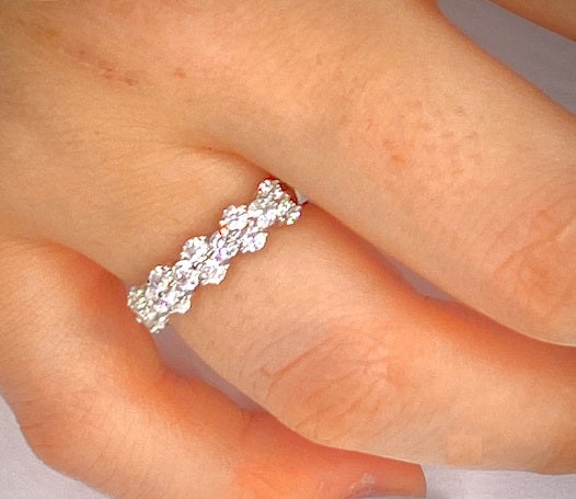 18K Gold 1.50 CTW Round Cut Diamond Full Eternity - SAMPLE RING - Pobjoy Diamonds