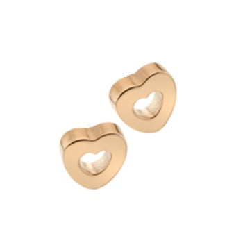 9K Rose Gold Open Heart Stud Earrings - Pobjoy Diamonds