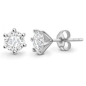 Platinum Round Brilliant Cut Diamond Stud Earrings 0.60 To 1.00 Carat- F/VS1 GIA