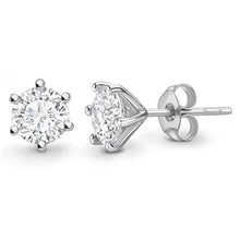 Load image into Gallery viewer, Bespoke 18K White Gold Round Brilliant Cut Diamond Stud Earrings 0.60 To 1.00 CTW- G/VS2 - Pobjoy Diamonds