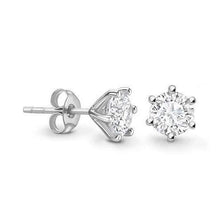 Load image into Gallery viewer, Bespoke 18K White Gold Round Brilliant Cut Diamond Stud Earrings 0.60 To 1.00 CTW- H/Si1 - Pobjoy Diamonds