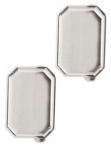 Silver Rectangle Edged Cufflinks - Pobjoy Diamonds