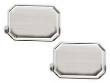 Load image into Gallery viewer, Silver Rectangle Edged Cufflinks - Pobjoy Diamonds