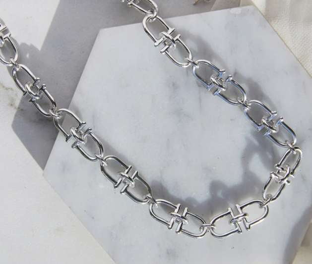 Handmade Sterling Silver Ladies Equine Interlinked Necklace - Pobjoy Diamonds
