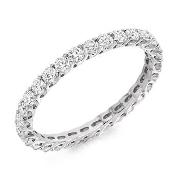 Claw Set Round Brilliant Cut Diamond Full Eternity 1.00 Carat - Pobjoy Diamonds