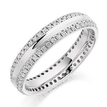 Twin Diamond Edged Full Eternity Ring 0.50 Carat - Pobjoy Diamonds