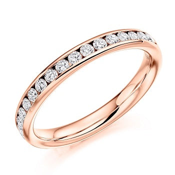 Channel Set Round Brilliant Cut Diamond Full Eternity 0.75 Carat - Pobjoy Diamonds