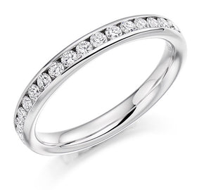 Channel Set Round Brilliant Cut Diamond Full Eternity 0.75 Carat - Pobjoy Diamonds