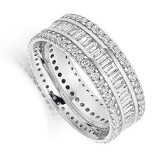 Load image into Gallery viewer, Claw &amp; Channel Set Round &amp; Baguette Cut Diamond Full Eternity 2.50 Carat - Pobjoy Diamonds