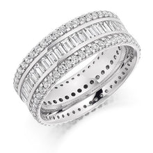 Load image into Gallery viewer, Claw &amp; Channel Set Round &amp; Baguette Cut Diamond Full Eternity 2.50 Carat - Pobjoy Diamonds