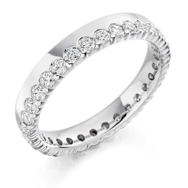 Offset Round Brilliant Cut Diamond Full Eternity 1.00 Carat - Pobjoy Diamonds