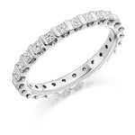 Bar Set Princess Cut Diamond Full Eternity 1.00 Carat - Pobjoy Diamonds