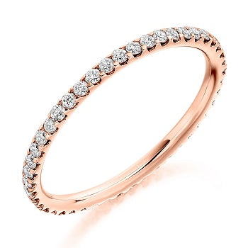 Claw Set Round Brilliant Cut Diamond Full Eternity 0.50 Carat - Pobjoy Diamonds