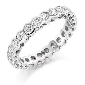 Rubover Set Round Brilliant Cut Diamond Full Eternity 2.00 Carat - Pobjoy Diamonds