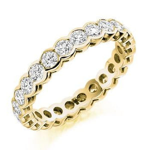 Rubover Set Round Brilliant Cut Diamond Full Eternity 2.00 Carat - Pobjoy Diamonds
